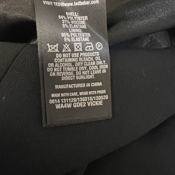 Ted Baker Black Dress with Embellished V-Neck - Picture 7 of 10